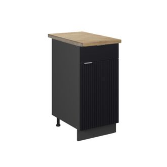 Vicco Mueble Bajo De Cocina Fame-line, Rayas Negras, 40 Cm, Et Roble