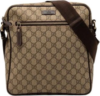 Gucci Pre-owned Cross Body Bags, female, Beige, Size: ONE SIZE Pre-owned Coated Canvas Crossbody Bag
