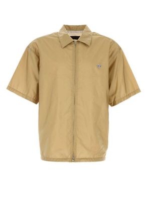Prada Camel Brown Zipper Shirt