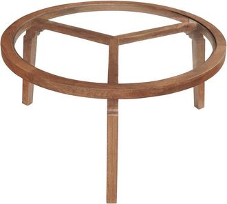 LR Home Lr Home Mercer Solid Wood & Glass Top Handmade Coffee Table
