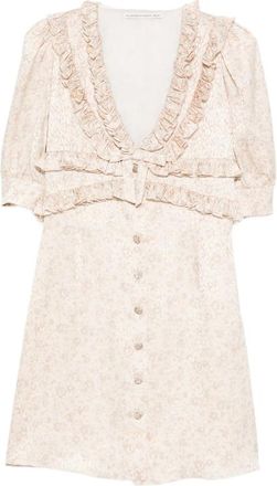 Alessandra Rich Ruffled Floral Dress