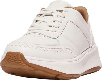 FitFlop Gehaakte leren platte sneakers voor dames (Wit)