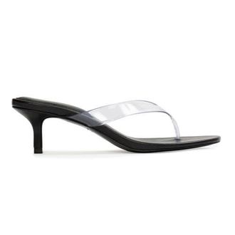 Black Suede Studio KG 50 Sandal in Black Leather/clear Pvc at Nordstrom, Size 38.5 Eu