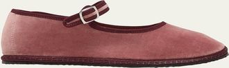 Vibi Venezia Velvet Mary Jane Ballerina Flats