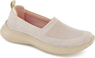 Andrea Womens Ultra Comfort Slip On Casual Sneakers In Beige