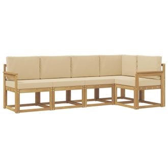 vidaXL Conjunto De Sof&aacute;s De Exterior Con Coj&iacute;n 5 Pcs Y Beige Vidaxl