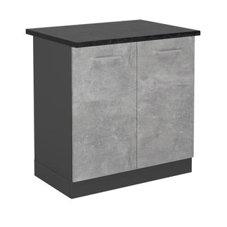 Vicco Armario Bajo Para Fregadero R-line, Hormig&oacute;n, 80 Cm, Et Antracita