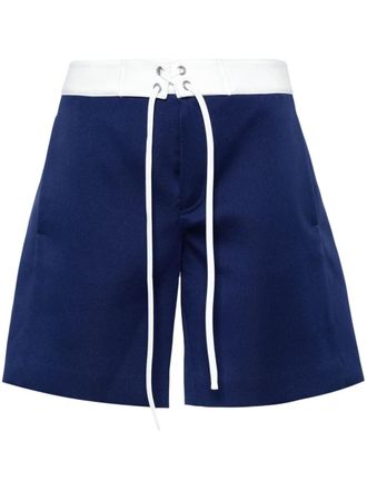 Miu Miu Shorts met colourblocking - Blauw