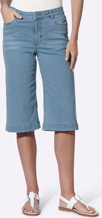 Heine Bermudas HEINE, Damen, Gr. 34, Normalgr&ouml;ssen, blau, bleached, 99% Baumwolle, 1% Elasthan, unifarben, Hosen Bermudas