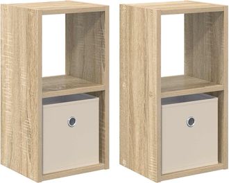 vidaXL Mesita De Noche 2 Uds. Roble Sonoma 25,5 X 22 X 49,5 Cm Vidaxl