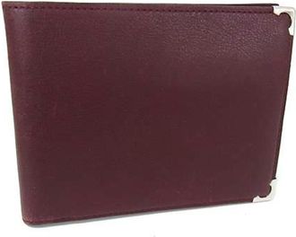 Cartier Bordeaux Leather Wallet (Bi-Fold) (Pre-Owned)