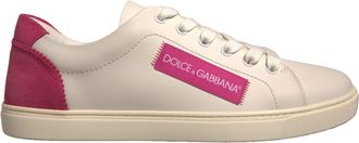 Dolce & Gabbana White Suede Leather Low Top Sneakers Womens Shoes