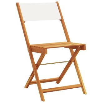 Berkfield Home Beautiful 3 Piece Bistro Set Cream White Fabric & Solid Wood