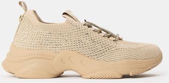 Steve Madden Womens Textured Lace-Up Chunky Sneakers in Blush/Blush - Beige - Size UK 9