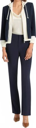 Cinq &agrave; Sept Zip Up Le Petit Khloe Blazer In Navy/ivory
