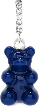 Crystal Haze Nostalgia Bear crystal-embellished hoop earring - women - Sterling Silver Plated Brass/Zirconia/Resin - One Size