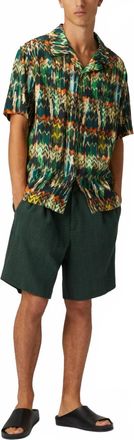 Missoni Zig Zag Print Brushed Effect Short Sleeve Shirt In Green