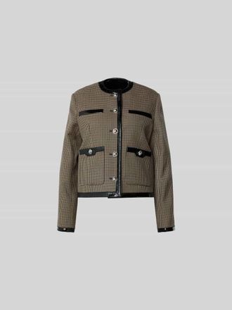 Paco Rabanne Leinenjacke mit Rundhalsausschnitt in Mud, Gr&ouml;&szlig;e L/XL