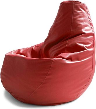 Dmora Talamo Italia - Pouf Asino, Pouf a sacco, Poltrona a sacco in ecopelle, 100% Made in Italy, 70x70h110 cm, Rosso