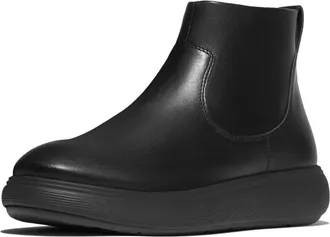 FitFlop Womens Iq-Comff Leather Boots In All Black