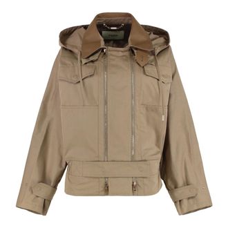 Fendi Dames, Jassen, Beige, Maat: XS Katoen