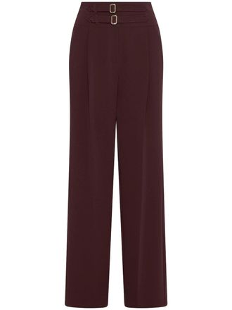 Marella Burgundy Mllacerbo Wide-Leg High-Waisted Trousers