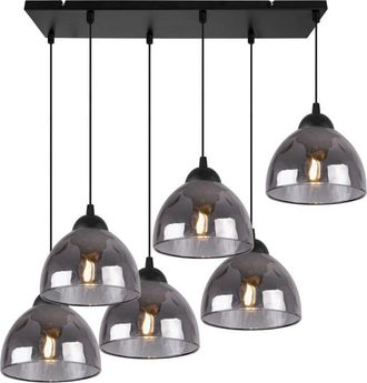 OEM L&aacute;mpara Colgante Venecia 6 Pantallas Planas Grafito E27