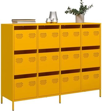 vidaXL Vidaxl - Credenza Giallo Senape 135x39x103,5 cm Acciaio Laminato Freddo