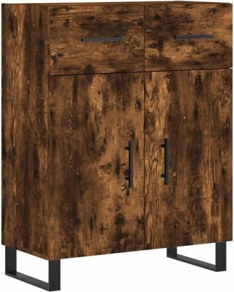 vidaXL Sideboard Smoked Oak 69.5x34x90 cm Engineered Wood Vidaxl