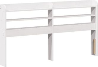 vidaXL Cabecero De Cama Con Estantes Madera Maciza Pino Blanco 150 Cm Vidaxl