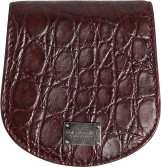 Dolce & Gabbana Exquise exotische huidmuntkofferportemonnee - unisex - Portefeuilles - Bruin - ONE Size - Leer - Accessoires