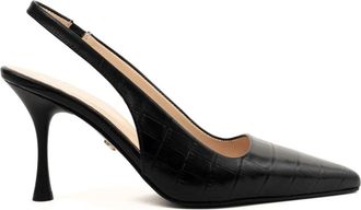Sergio Moretti Klassieke Zwarte Hoge Hakken Pumps - Dames - Pumps - Zwart - 39 EU - Leer - Schoenen