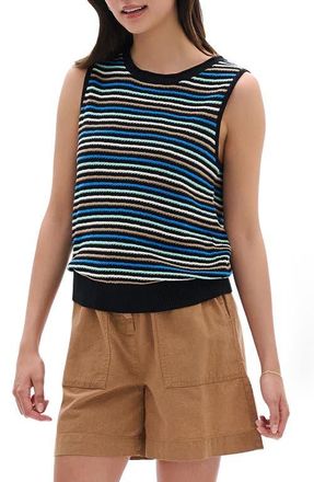Hatley Kate Desert Stripe Cotton Sweater Vest in Black at Nordstrom, Size X-Small