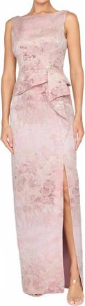 Kay Unger Luciana Column Jacquard Gown In Bloom
