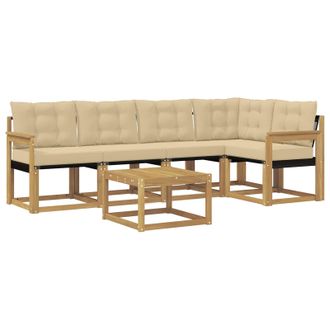 vidaXL Conjunto De Sof&aacute;s De Exterior Con Coj&iacute;n 6 Pcs Y Beige Vidaxl