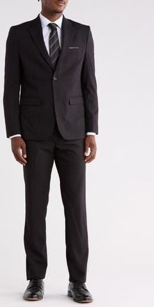 Soul of London Solid Notch Lapel Suit in Black at Nordstrom Rack, Size 38