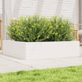 vidaXL Vidaxl - Jardinera De Madera Maciza De Pino Blanca 90x90x23 Cm