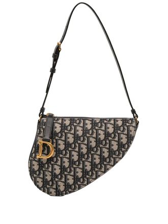 Dior 2023 Oblique Canvas Saddle Rodeo Pouch shoulder bag - Blauw