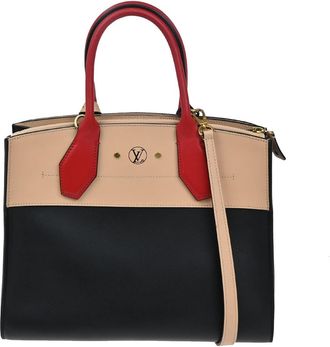 Louis Vuitton City Steamer Handbag Leather Beige Leather Handbag (Pre-Owned)