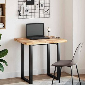 Berkfield Home Desk Top Untreated 80x60x4 cm Solid Wood Acacia in Brown | Size: 80 x 60 x 4 cm