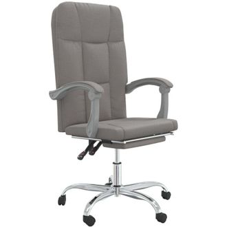 vidaXL Silla De Oficina Reclinable De Tela Gris Taup&eacute; Vidaxl