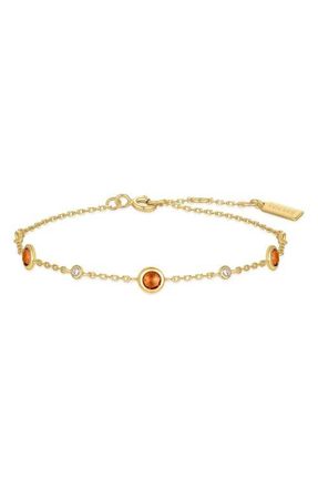 Ania Haie Lab Grown Nano & Cubic Zirconia Station Bracelet in Shiny Gold at Nordstrom
