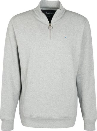 Barbour Grijze Marl Half Zip Pullover - Heren - Vesten met rits - Grijs - L - Katoen - Hoodies & sweatvesten