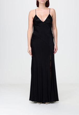Alberta Ferretti Abito lungo slip dress in viscosa con spacco frontale