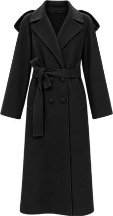 Actualee Cappotto lungo doppiopetto - - Coats - Donna - Nero - S