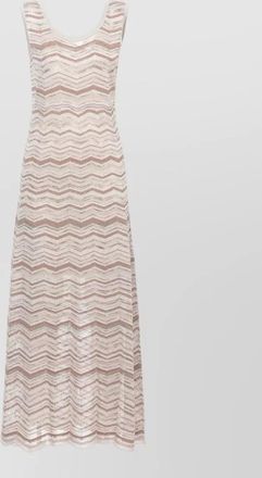 D.exterior sleeveless v-neck geometric-knit maxi dress