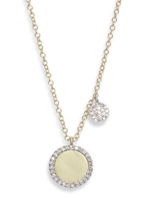 Meira T Disc Diamond Necklace in Yellow Gold at Nordstrom, Size 18