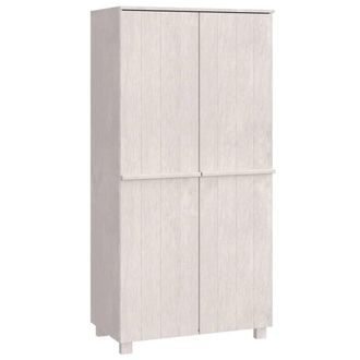 Berkfield Home Wardrobe HAMAR White 89x50x180 cm Solid Wood Pine | Size: 89 x 50 x 180 cm