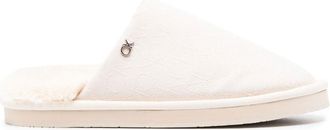 Calvin Klein logo-jacquard lined slippers - women - Rubber/Recycled Polyester/Recycled Polyester - 36 - Neutrals