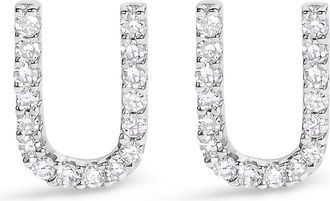 House of Brilliance 10K Gold 1/10 Cttw Diamond Initial A to Z Stud Earring
